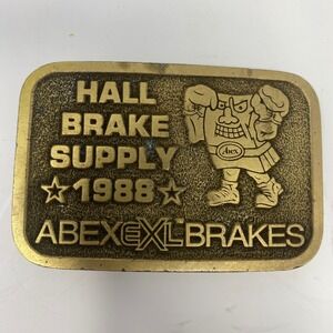 Hall Brake Supply 1988 Abex XL Brakes Vintage Brass Belt Buckle